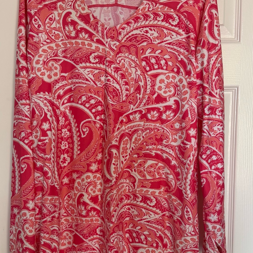 Paisley Pink Long Sleeve Cover Up